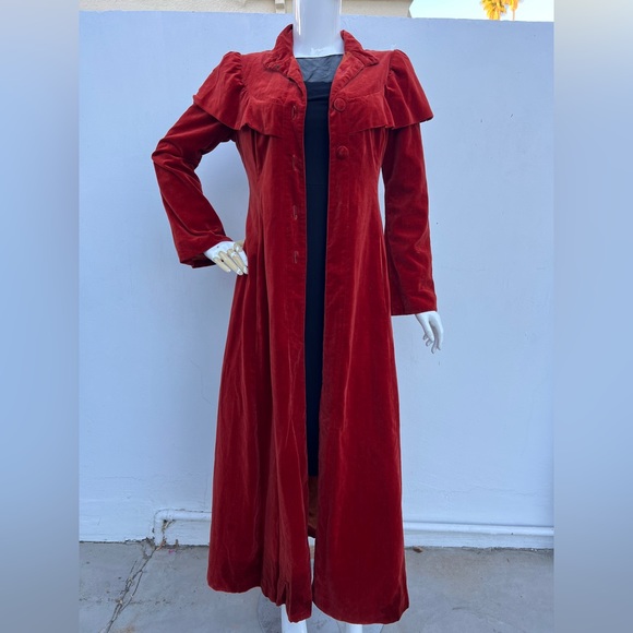Vintage Jackets & Blazers - VTG Burnt Orange Princess Coat